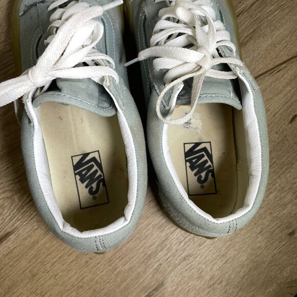 Men's Size 9.5 Pale Blue Suede Old Skool Vans - Picture 10 of 12